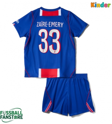 Paris Saint-Germain Warren Zaire-Emery #33 Replik Heimtrikot Kinder 2026-27 Kurzarm (+ Kurze Hosen)